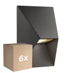Fordelspakke 6x Nordlux Pontio Vægbelysning Aluminium Sort | IP54 - Egnet Til 1x GU10