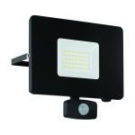 Eglo Vægbelysning Faedo 3 Aluminium Sort 53W 5800lm - 850 Kold Hvid | IP44 - Bevægelsessensor